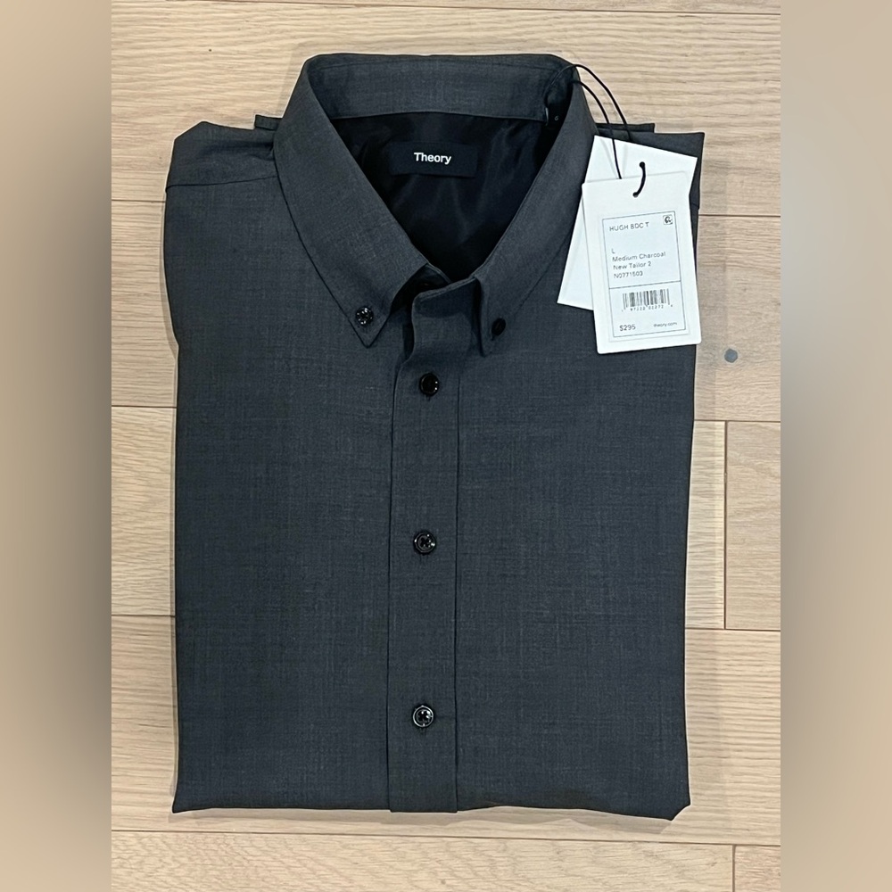 Theory Hugh Button Down Wool Shirt Men’s L